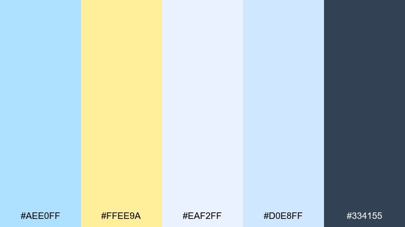 data viz pastels pastel blue yellow color palette with hex codes