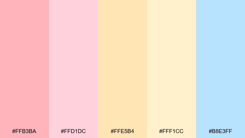 dawn blush color palette with hex codes