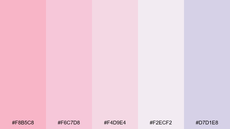 dawn rose gradient color palette with hex codes