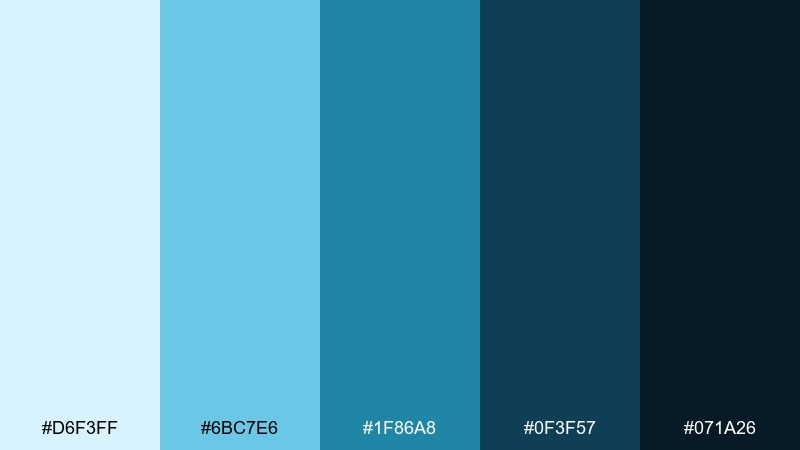 deep current ocean wave color palette with hex codes