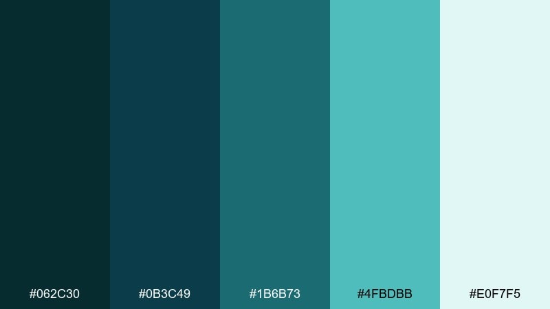 deep current sea color palette with hex codes
