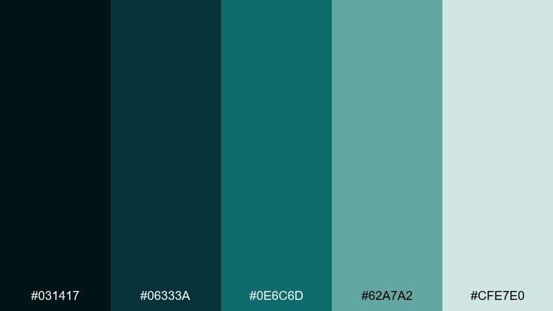deep current sea monster color palette with hex codes