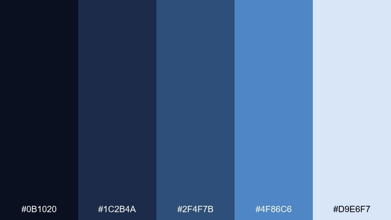 deep dive denim underwater color palette with hex codes