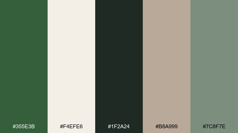deep forest linen color palette with hex codes