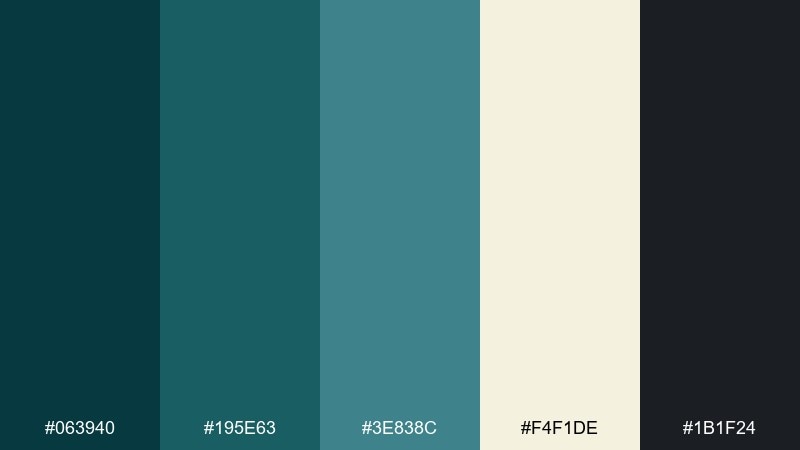 deep harbor color palette with hex codes