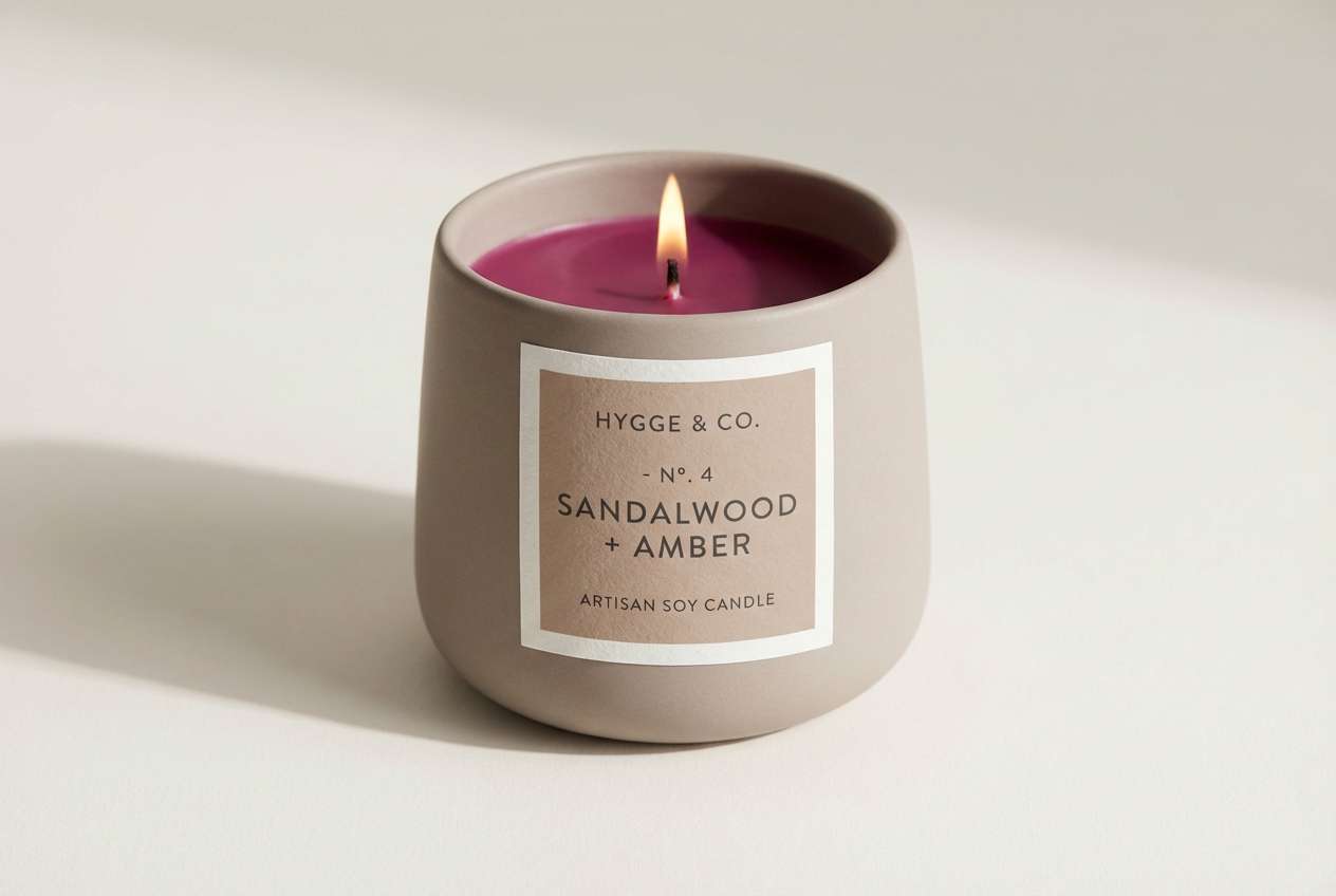 candle packaging studio shot