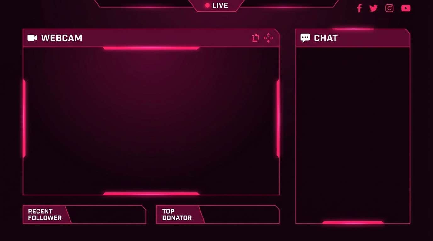 neon magenta stream overlay