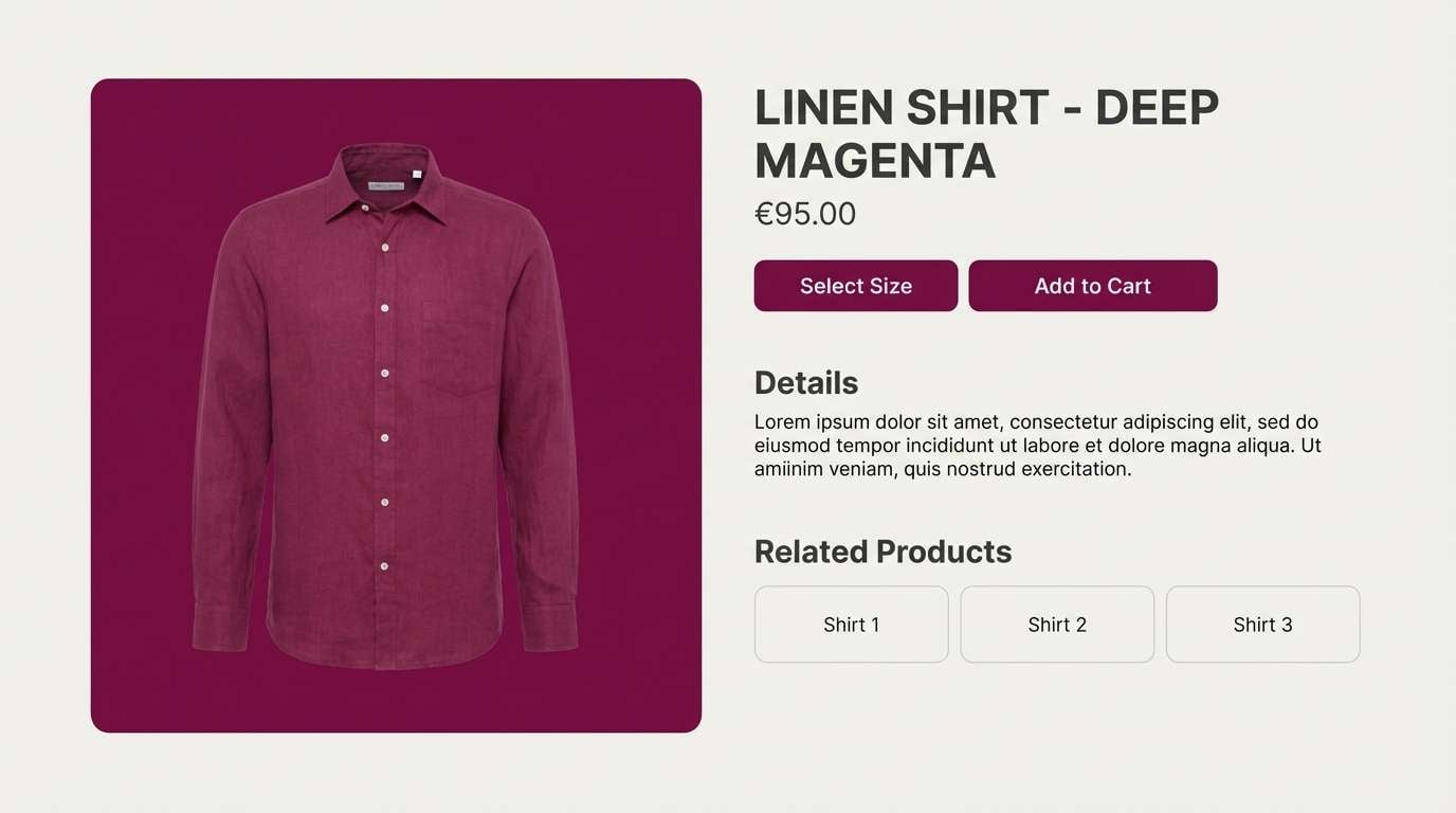 minimal ecommerce ui mockup