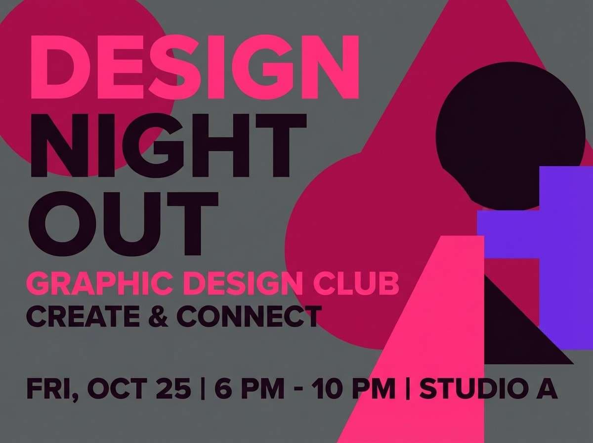 neon club poster layout