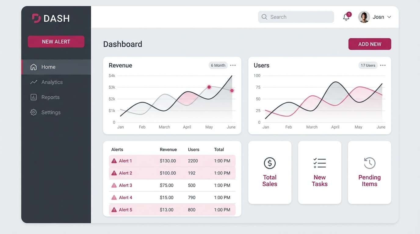 minimal dashboard ui