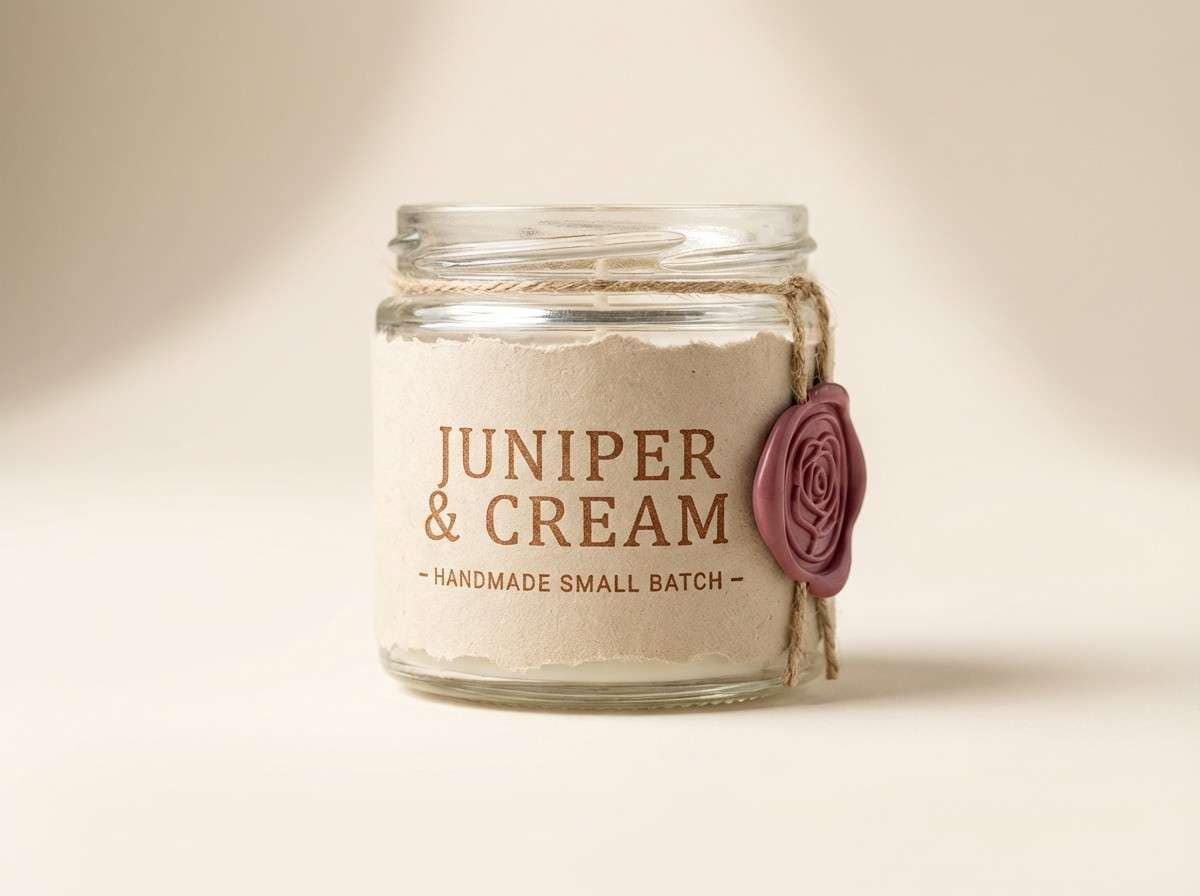 handmade label on jar