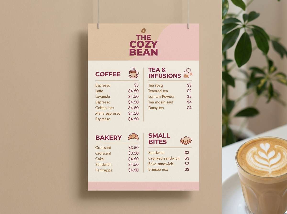cafe menu typography