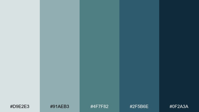 deep sea canteen gray green blue color palette with hex codes