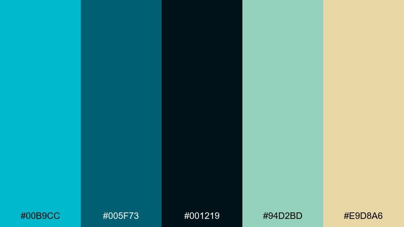 deep sea ink color palette with hex codes