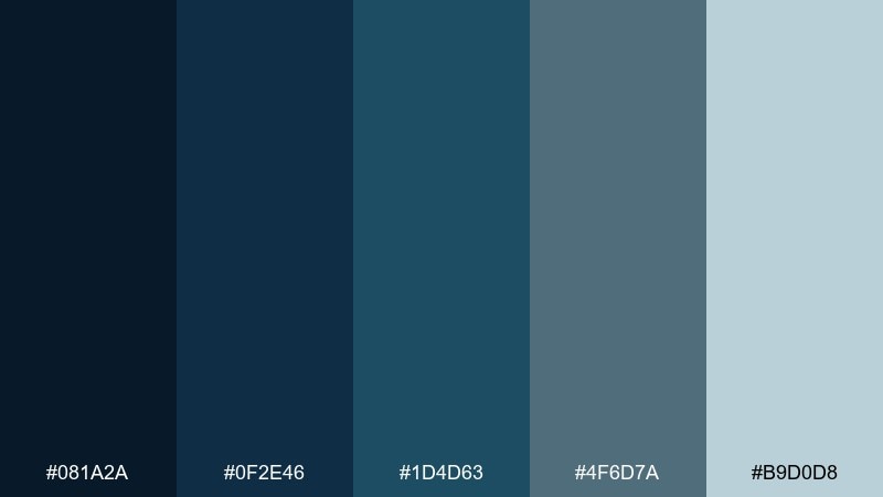 deep sea metro color palette with hex codes