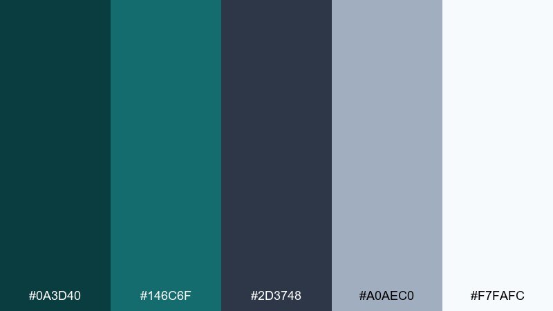 deep sea minimal color palette with hex codes