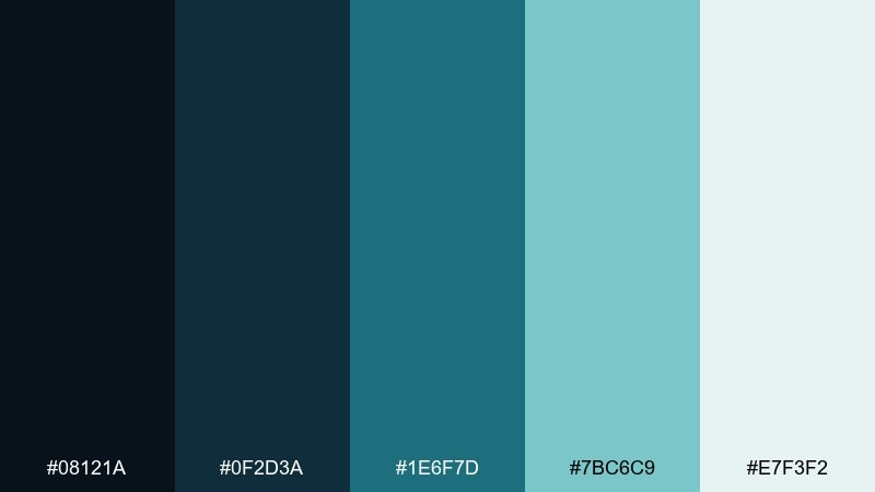 deep sea suspense cinematic color palette with hex codes