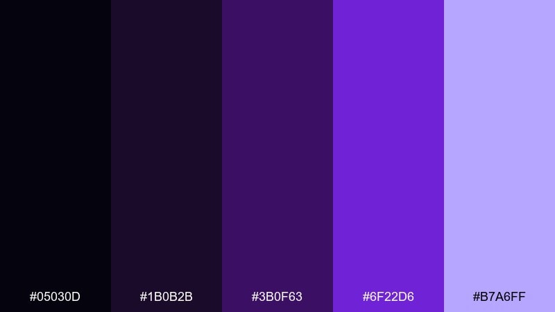 deep space violet blue and violet combination with hex codes