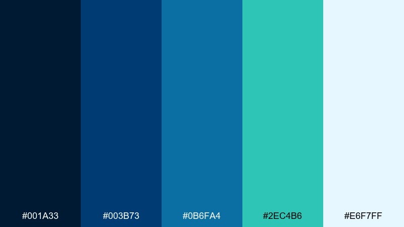 deep tide color palette with hex codes