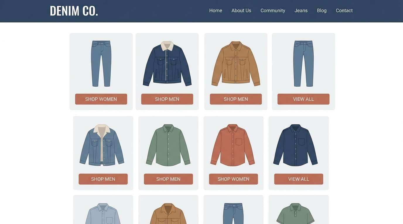 handmade shop homepage ui