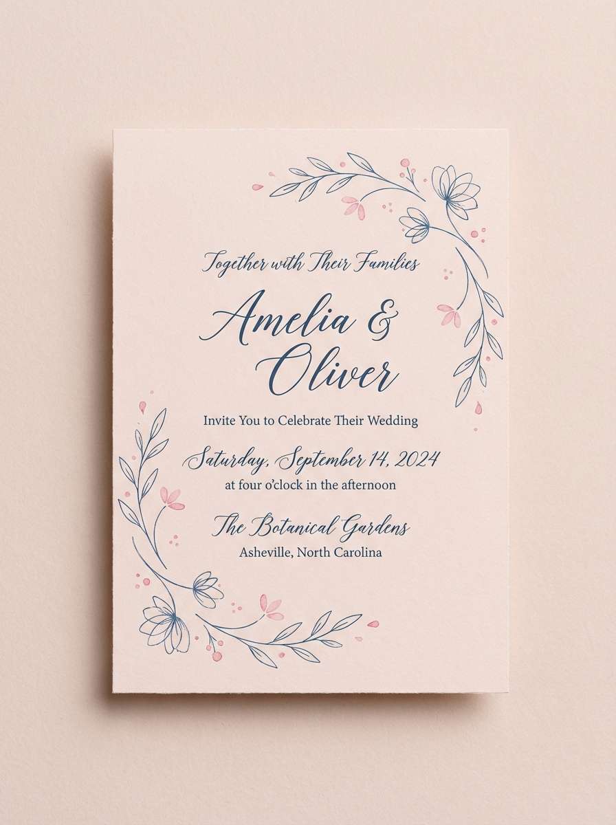 modern wedding invitation