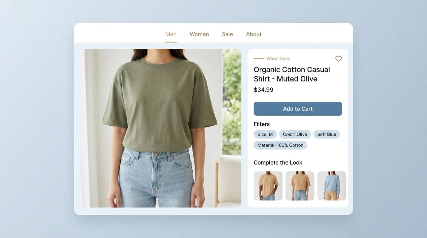 apparel product page