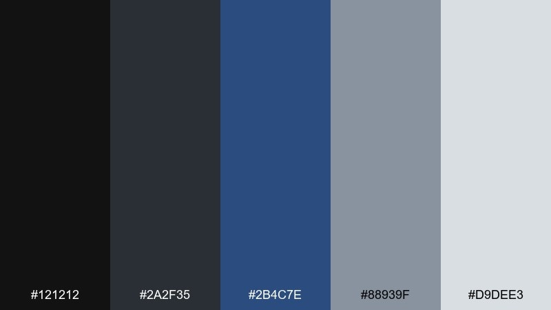 denim concrete black blue gray color palette with hex codes