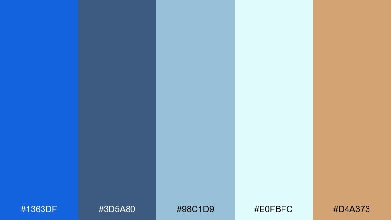 denim driftwood color palette with hex codes