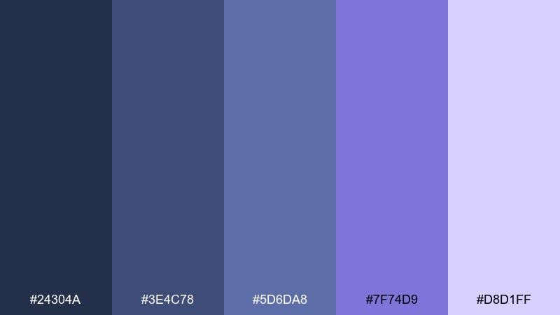 denim lavender color palette with hex codes