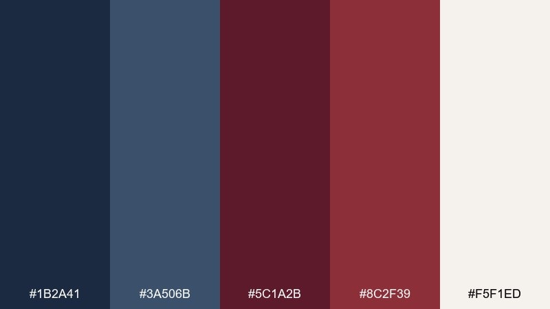 denim merlot minimal color palette with hex codes