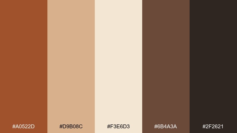 desert adobe sienna color palette with hex codes