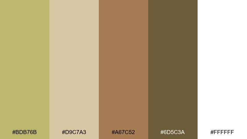 desert afternoon dark khaki color palette with hex codes