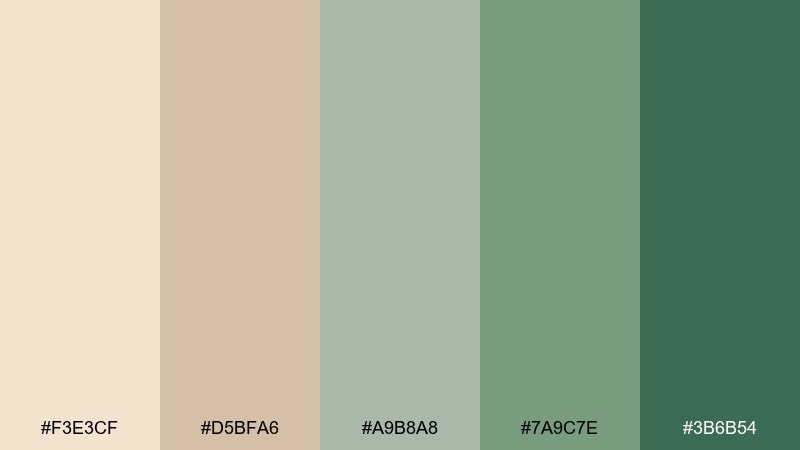 desert aloe color palette with hex codes