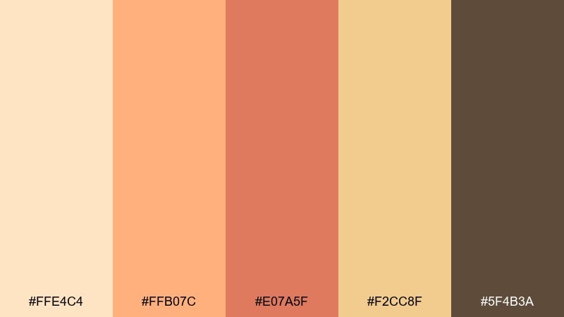 desert apricot glow color palette with hex codes