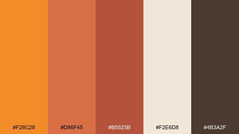 desert apricot tangerine color palette with hex codes