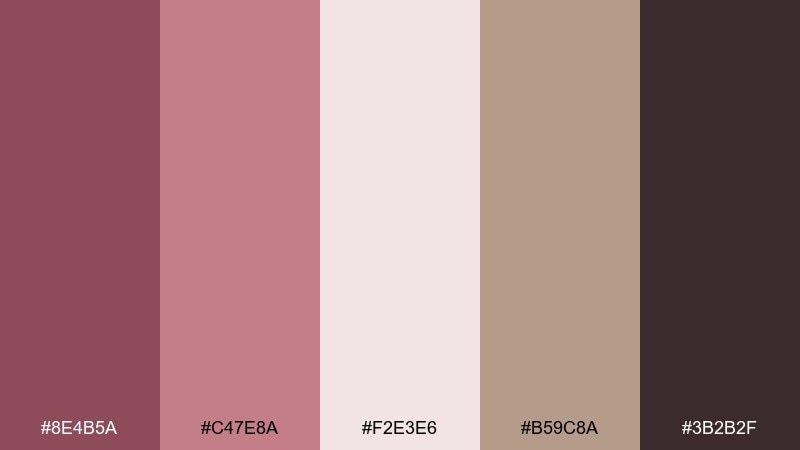 desert berry smoke boho wedding color palette with hex codes