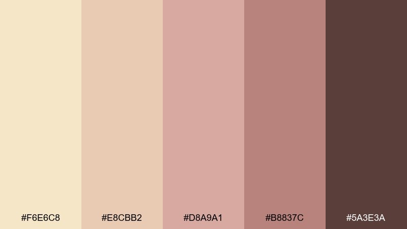 desert blonde rose blonde color palette with hex codes