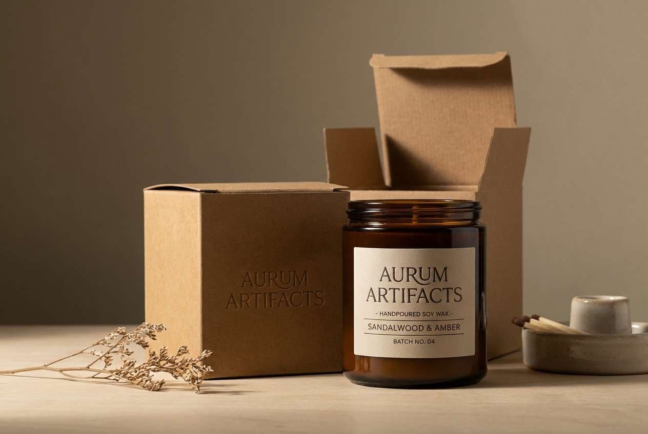 artisan candle packaging colors