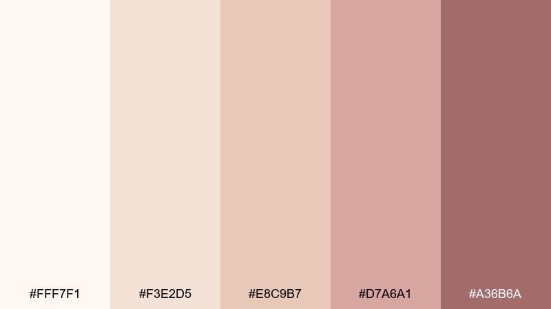 desert blush color palette with hex codes