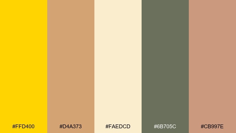 desert canary canary yellow color palette with hex codes