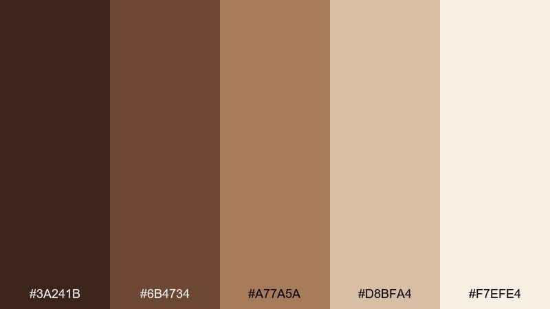 desert cappuccino coffee color palette with hex codes