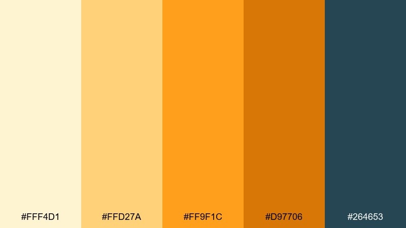 desert citrus color palette with hex codes