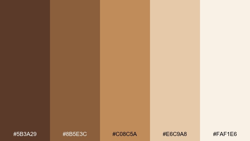 desert clay chocolate brown color palette with hex codes