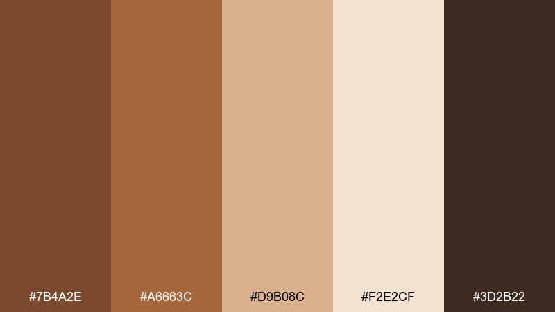desert clay golden brown color palette with hex codes