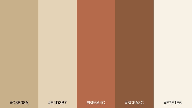desert clay khaki beige color palette with hex codes