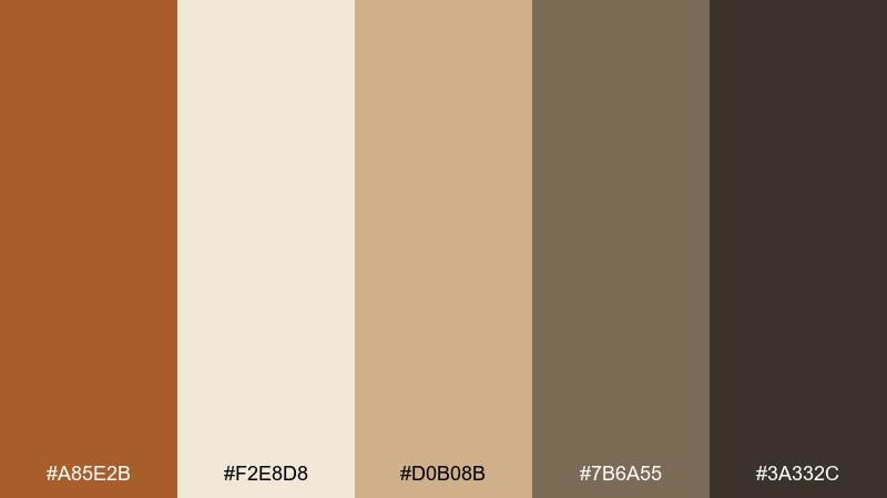 desert clay neutral brown ochre color palette with hex codes