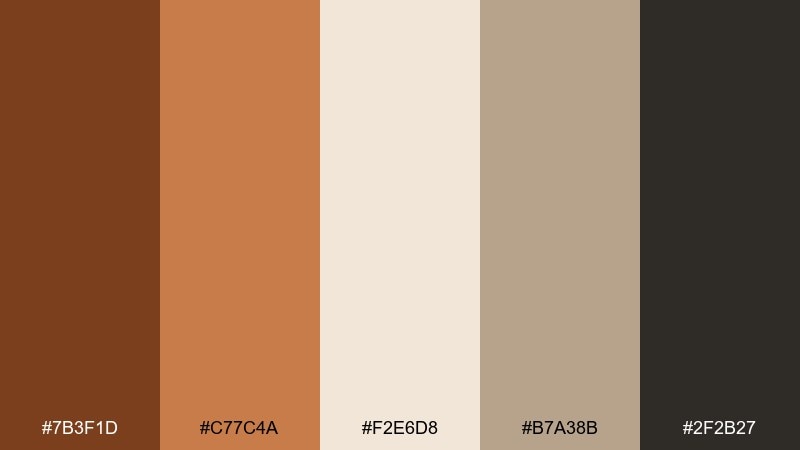 desert clay russet color palette with hex codes