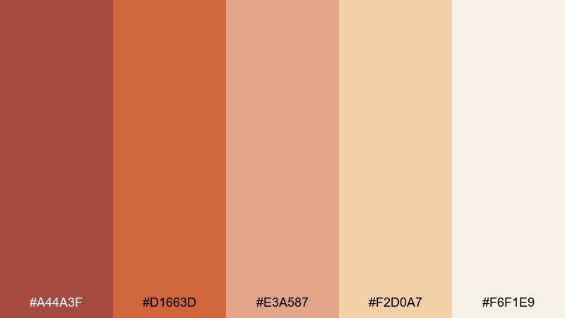 desert clay warm color palette with hex codes