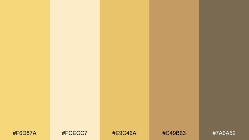 desert cornsilk corn color palette with hex codes