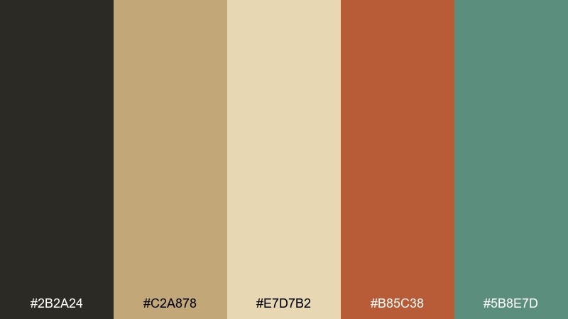 desert dither 8 bit color palette with hex codes